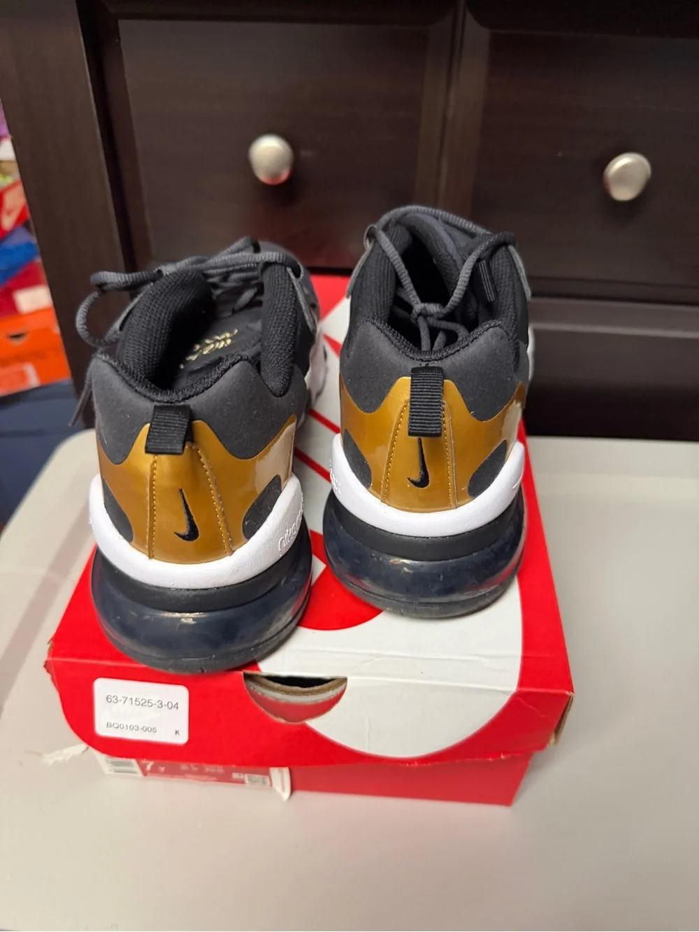 Nike Kids' Black & Gold Air Max-Style Athletic Sneakers